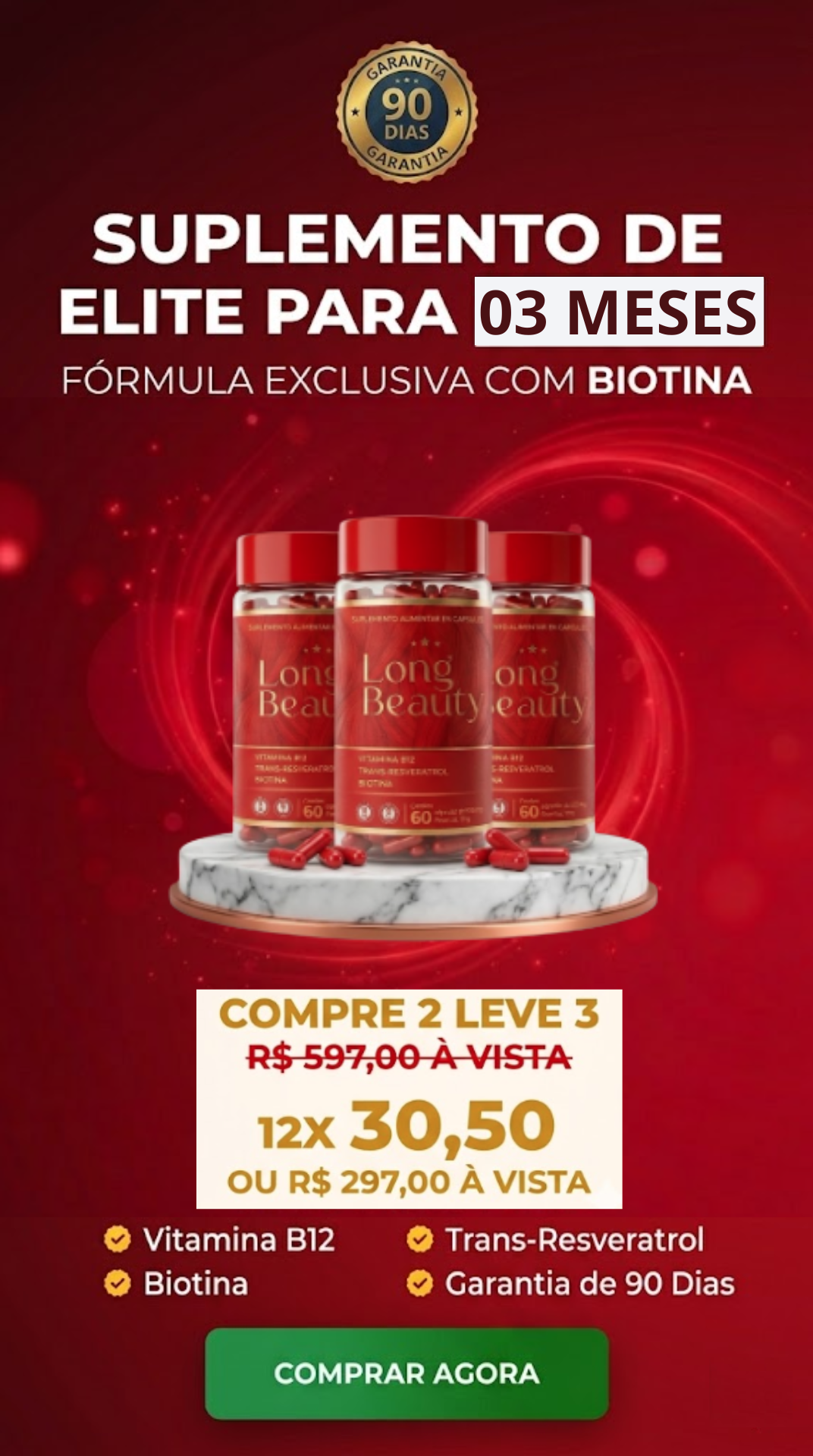 Comprar Kit 3 Potes Long Beauty (Mais Vendido)